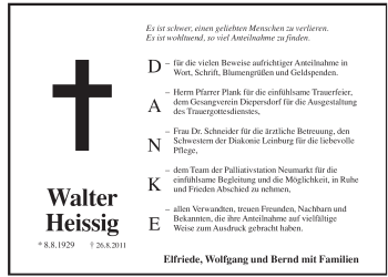 Traueranzeige von Walter Heissig von Pegnitz-Zeitung